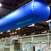 Conduits d'air en tissu bleu WELLSOX, conduits d'air en tissu pour diverses installations