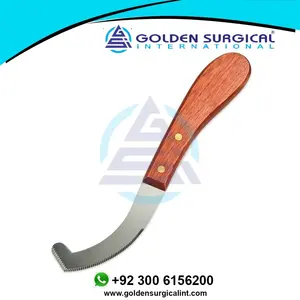 Vente en gros GOLDEN Brand Bot Egg Knife Manche en bois Soins vétérinaires pour chevaux Outils de toilettage Fournitures Modèle GSIB-100403 - Product Image 6