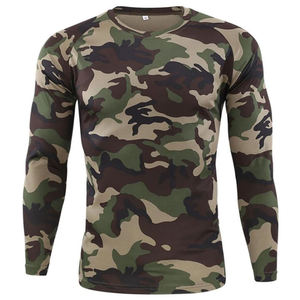 100% poliéster ropa deportiva ropa de caza camisas de manga larga rendimiento manga larga sublimación cuello redondo pesca caza camisas - Product Image 2