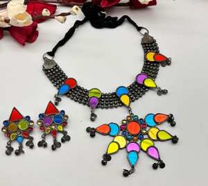 New Fashionable <b>Silver</b>-Plated Earrings Set Beautiful Vintage Design Multi-Color for Wedding Engagement Wear Premium - Product Image 1