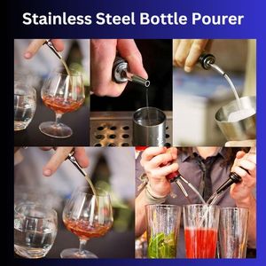 Caños de vertido de acero inoxidable más vendidos 2025 para botellas de licor, vertedores de tapón de Metal para accesorios de Bar - Product Image 4