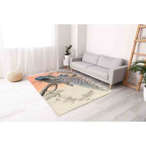 Alfombra Ohara Koson con Diseño de Pavo Real: Alfombra de Chenilla con Estampado de Árbol de Cerezo, Alfombra Estampada, Alfombra Suave con Pelo Largo - Product Image 3