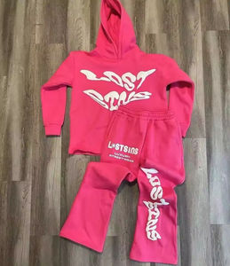 Survêtement tricoté personnalisé pour hommes sweat à capuche respirant deux pièces ensemble de sport fournisseur OEM tenue de jogging décontractée - Product Image 1