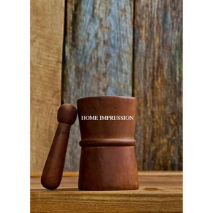 Modern Design Best Quality Wooden Handcrafted Mortar & Pestle Set for Home Kitchen Spice <b>Herbs</b> Hand <b>Grinder</b> Use Mortar Pestle - Product Image 6