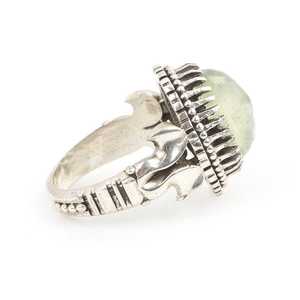 Bague ovale en argent sterling 925 pour homme avec pierre de préhnite, sertie clos, cadeau - Product Image 3
