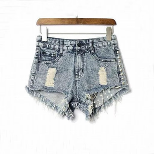 Wholesale Low MOQ Custom Made Plain Dyed Solid Casual <b>Jeans</b> Shorts for <b>Men</b> Custom Logo Latest Design 100% Polyester - Product Image 4