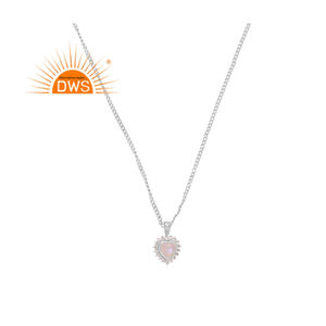 Dernier modèle de collier pendentif en argent sterling avec pierre naturelle de lune et arc-en-ciel bijoux personnalisés pour femmes cadeau pour elle - Product Image 1