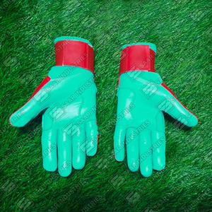 Gant de motard professionnel en cuir de vachette Cabretta original personnalisé, ambidextre, couleur rouge menthe, longue manche, double sangle, durable - Product Image 5