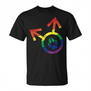 Camiseta Gay Pride Furry Lover con diseño de huellas de arcoíris, unisex, talla para adultos - Product Image 2