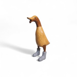 Pato de madera al por mayor, estatuilla de pato de madera, decoración del hogar de Estilo Vintage para estante o repisa - Product Image 2