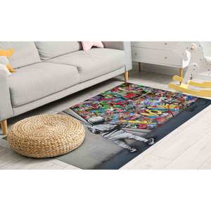 Alfombra con Diseño de Grafiti de Banksy: Arte Moderno, Alfombra Antideslizante, Alfombra Impresa, Alfombra Delgada No Tejida - Product Image 3