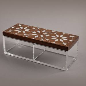 Boîte en nacre de haute qualité, plateau carré artisanal avec couvercle en acrylique, fabriqué en Inde pour le ramadan, plateau de service pour chocolat - Product Image 1