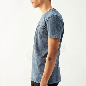 Camiseta de lavado ácido para hombre con logotipo personalizado profesional-Algodón/fibra de bambú Durable y transpirable Servicio OEM al por mayor Superventas - Product Image 2