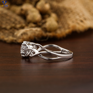 แหวนเพชร1.20 TDW หัวใจสีทองขาว18K แหวนหมั้นเพชร cvd/hpht หินห้องปฏิบัติการ - Product Image 3