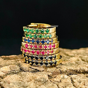 Bague en or massif 14 carats avec diamant de couleur CZ Bijoux fins. - Product Image 2