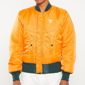 Premium Quality Light <b>Weight</b> Men's Bomber Jacket <b>Stand</b> Collar Custom Color Full Zipper Windproof Nylon/Polyester OEM Service - Product Image 2