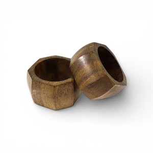 Juego de Anillos para Servilletas Hechos a Mano con Madera de Mango y Resina con Bandas Anchas a Rayas para una Presentación Elegante de Decoración de Mesa Única - Product Image 4