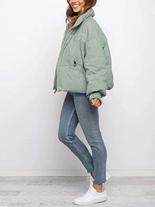 Chaqueta acolchada de invierno de gran tamaño de alta calidad para mujer, abrigo de burbujas acolchado con cremallera, Reversible cuello con capucha, lona ligera de talla grande - Product Image 2