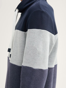 Sudaderas con capucha de invierno holgadas para hombre hechas a medida al por mayor 100% algodón Patchwork Streetwear cuello con capucha patrón sólido diseño Casual - Product Image 5