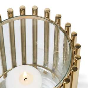 Diseño atractivo Venta caliente Vela de metal-Hurricane Gold Acabado Diseño de lujo Portavelas - Product Image 2