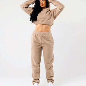 Veste polaire Sherpa pour femmes 2023 Hiver Chaud Doux Peluche Fermeture éclair Sweatshirt Femme Broderie Crop Hoodies Jacket - Product Image 2