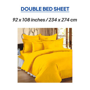 Draps de lit d'hôtel 400 fils, draps en satin de coton rayé - Product Image 3