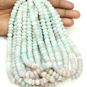 Magnifiques perles rondes lisses en opale rose et bleue, 7-10 mm, perles en opale rose et bleue lisses, qualité AAA - Product Image 3