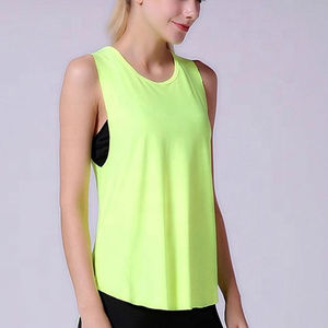 Camiseta sin mangas de tela de malla de algodón 100% transpirable al por mayor para hombres y mujeres camisetas sin mangas sexis de trabajo de gimnasio para yoga OEM aceptado - Product Image 3