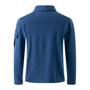 Polo de manga larga Muscle Fit con bolsillos en los brazos y diseño de Charretera para hombres Polo de primavera y otoño - Product Image 2