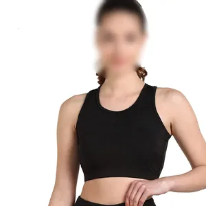 Sujetador de gimnasio para mujer, Color negro, liso, el mejor estilo, tela de tacto suave, ropa deportiva, producto más nuevo, sujetador de gimnasio para mujer de Fugenic Industries