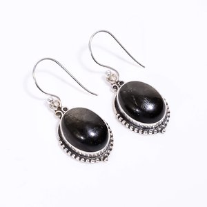Golden Sheen Obsidian Drop <b>Earrings</b> 925 Sterling Silver Handmade Designer Gemstone <b>Dangle</b> Jewelry Gift - Product Image 4