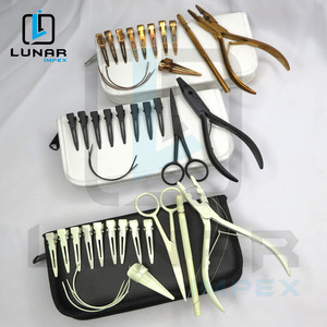 Kit de herramientas de extensión de cabello de fabricación de calidad para el etiquetado de marca de logotipo personalizado de Año Nuevo en Alicates de acero de tres colores - Product Image 3