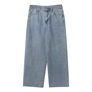 Pantalon Baggy en Jean Vintage Noir à Jambes Larges pour Hommes Pantalon à Lame Courbée Streetwear Cowboy Pantalon Droit en Denim Décontracté - Product Image 1