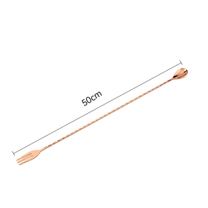 Agitador de cóctel de acero inoxidable y cobre, juego de herramientas de barra de Material de PC que incluye Swizzle Stick, tenedor, cuchara para mezclar bebidas - Product Image 5