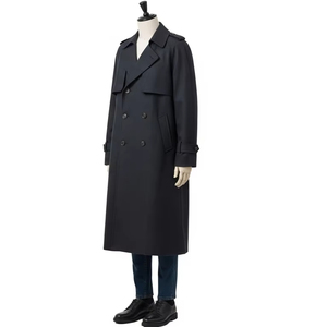 Eco Friendly Cotton Filled Worsted Fabric <b>Trench</b> <b>Coat</b> with Spliced Design Warm Soft Material Stylish Womens Fashion Winter <b>Coat</b> - Product Image 5