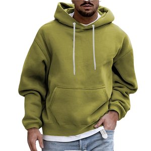 Sudadera cálida de lana con capucha de invierno para hombre de Color sólido, ropa de calle de moda, sudadera informal de ajuste Regular transpirable con capucha - Product Image 1