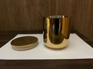 Tarro de vela de latón macizo hecho a mano, contenedor de vela de latón de Color dorado de calidad de lujo para decoración de boda - Product Image 5