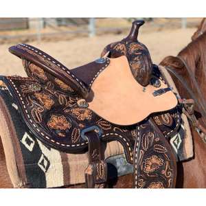 Sillín occidental de cuero ligero y cómodo para un fácil manejo para uso diario Disponible suministro al por mayor a granel para caballos - Product Image 3