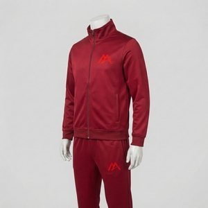 Ensemble de survêtement rouge pour homme, veste athlétique à fermeture éclair intégrale, pantalon de jogging, vêtements de sport, entraînement, gym, course à pied, fitness, vêtements décontractés, tenue de sport - Product Image 3