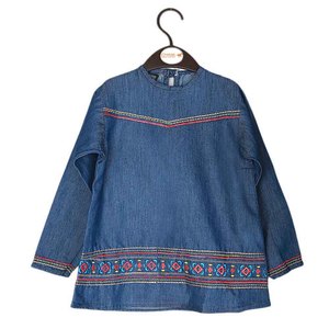Chemise en jean brodée Chase Value pour filles - Bleu Tailles 3-10 ans - Product Image 1