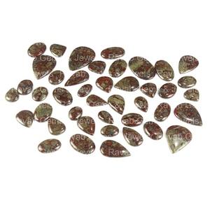 Vente en gros de quartz de jaspe de dragon naturel, cabochon lâche, haute qualité, poli, dos plat, tailles et formes variées, certifié par un tiers - Product Image 5