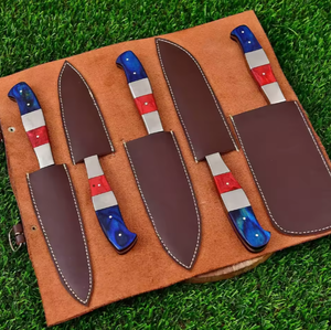 Vente en gros, commandes en gros personnalisées, service OEM ODM, couteau de chef de cuisine ambidextre en acier Damas fait main sur mesure, ensemble de couteaux à découper - Product Image 3