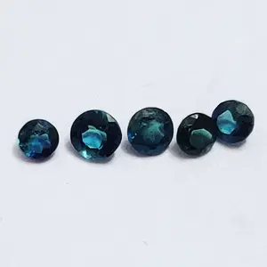 자연적인 Indicolite 파란 전기석 2.5mm 둥근 면 처리 된, 전기석 indicolite 돌 0.07 cts 커트 느슨한 원석