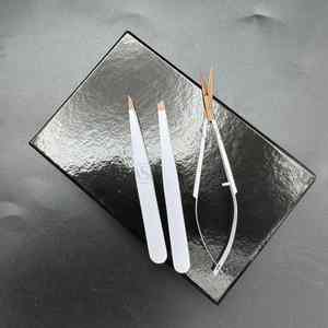 Ensemble de pincettes à sourcils avec logo personnalisé, rose, or, blanc, pointe inclinée, pince à sourcils avec ciseaux à ressort pointus - Product Image 5