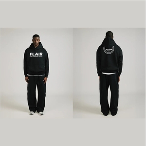 Sweat à capuche oversize en molleton de coton mélangé de haute qualité, design épaules tombantes, grammage lourd pour l'hiver, unisexe, premium - Product Image 1