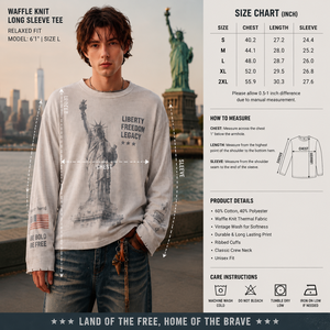 Custom Design Fan Souvenirs New York Vintage Graphic Oversized Drop Shoulder T <b>Shirt</b> <b>Waffle</b> Long Sleeve <b>Shirt</b> - Product Image 2