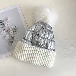 New Puffer Style Beanies Wholesale Knit Beanie with LOGO Custom Adult Acrylic Beanie Hats for <b>Men</b> Women - Product Image 2