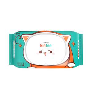 Lingettes humides pour bébé KinKin OEM, 30 pièces, non tissées, personnalisables, entièrement colorées, lingettes stériles à haute teneur en rayonne, sans agent fluorescent, en provenance du Vietnam - Product Image 2