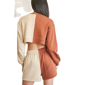 2024 personnalisé ODM femmes XL taille deux pièces ensemble été lavé élastique soie polaire à capuche sweat survêtement pantalon Design plat pour - Product Image 6