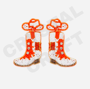 Boucles d'oreilles pendantes de poisson rouge fantaisie nouveauté perles faites à la main transfrontalières or à la mode créatif pour les fêtes Style chrétien - Product Image 3